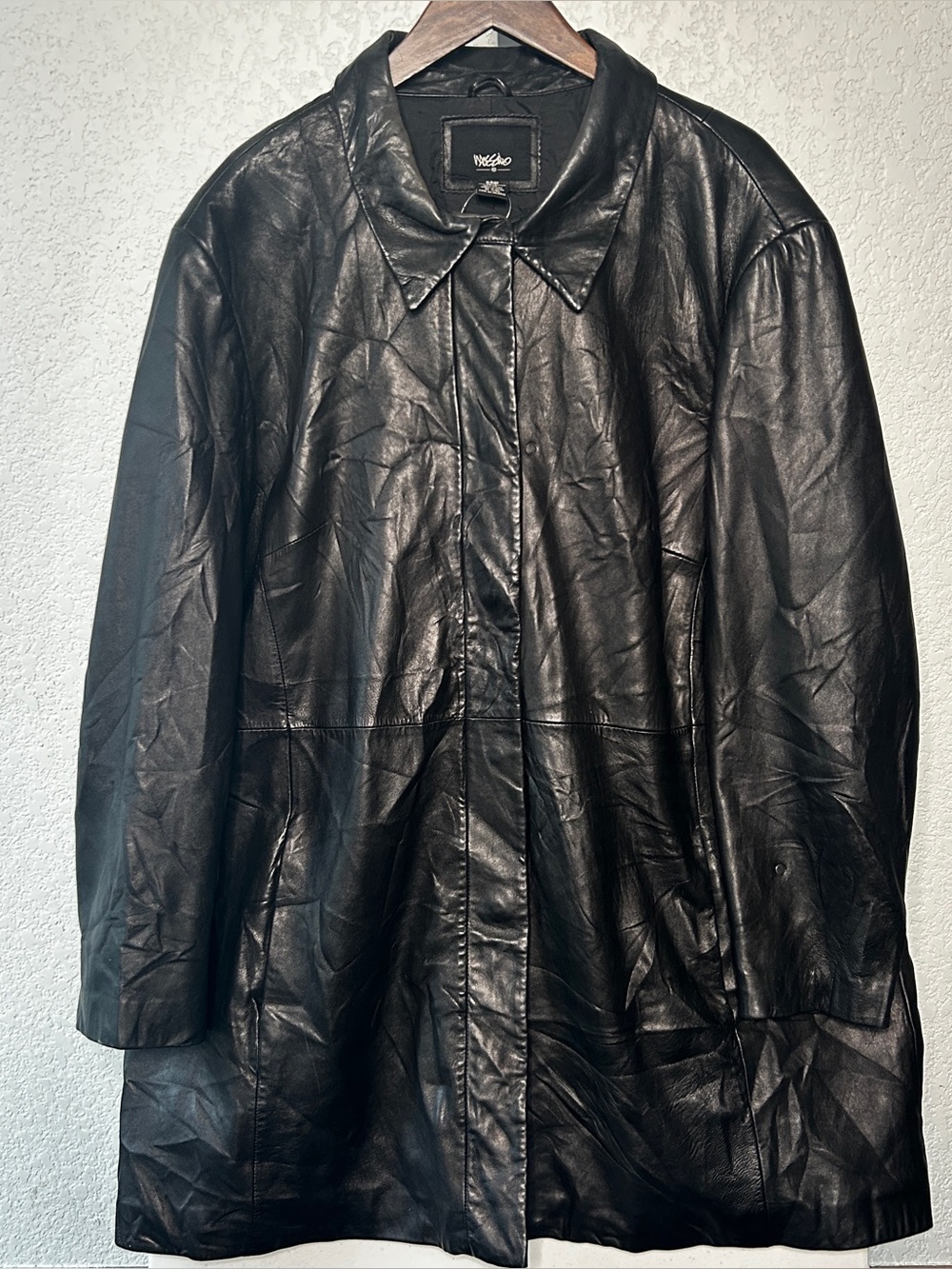 112.Mossimo Women’s Black Leather Coat